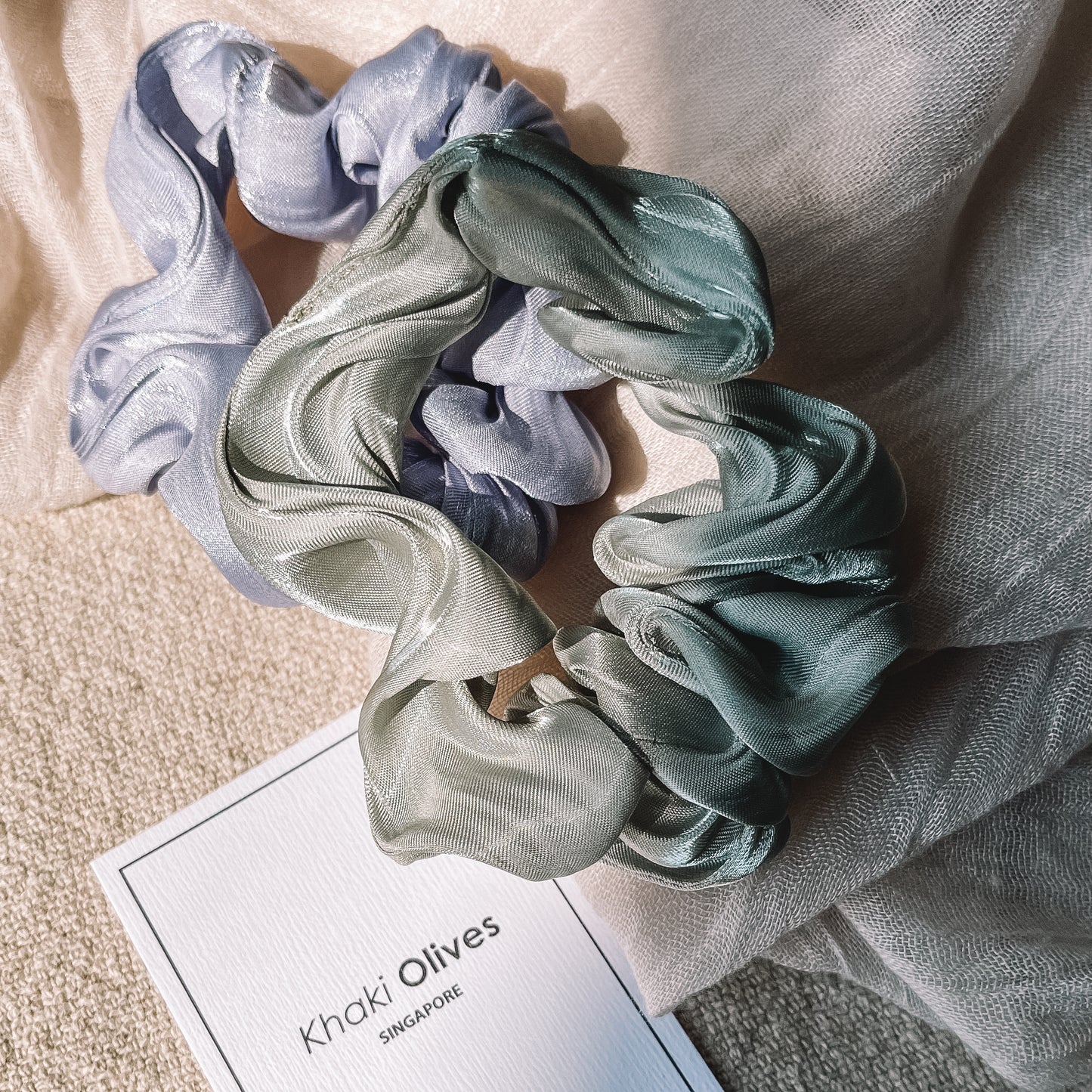 Satin Scrunchies - Shell Textured