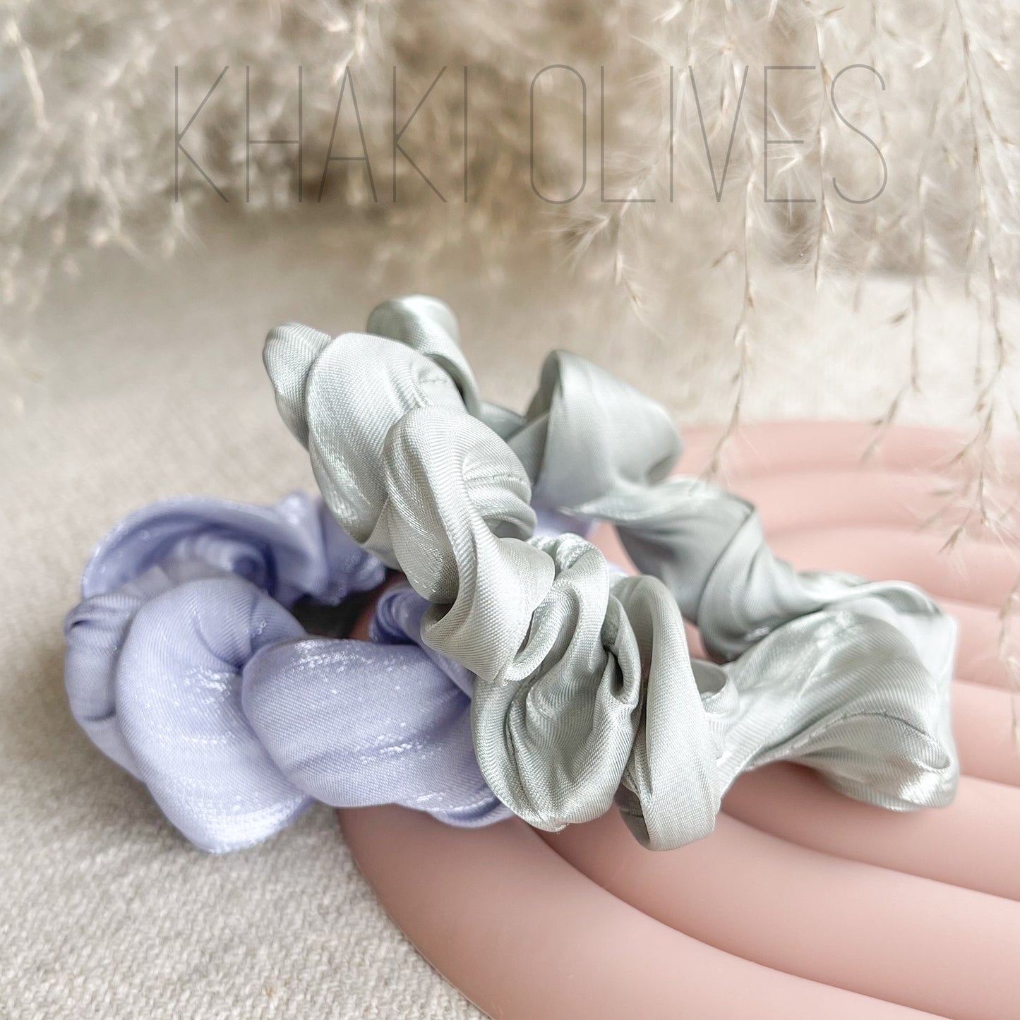 Satin Scrunchies - Shell Textured
