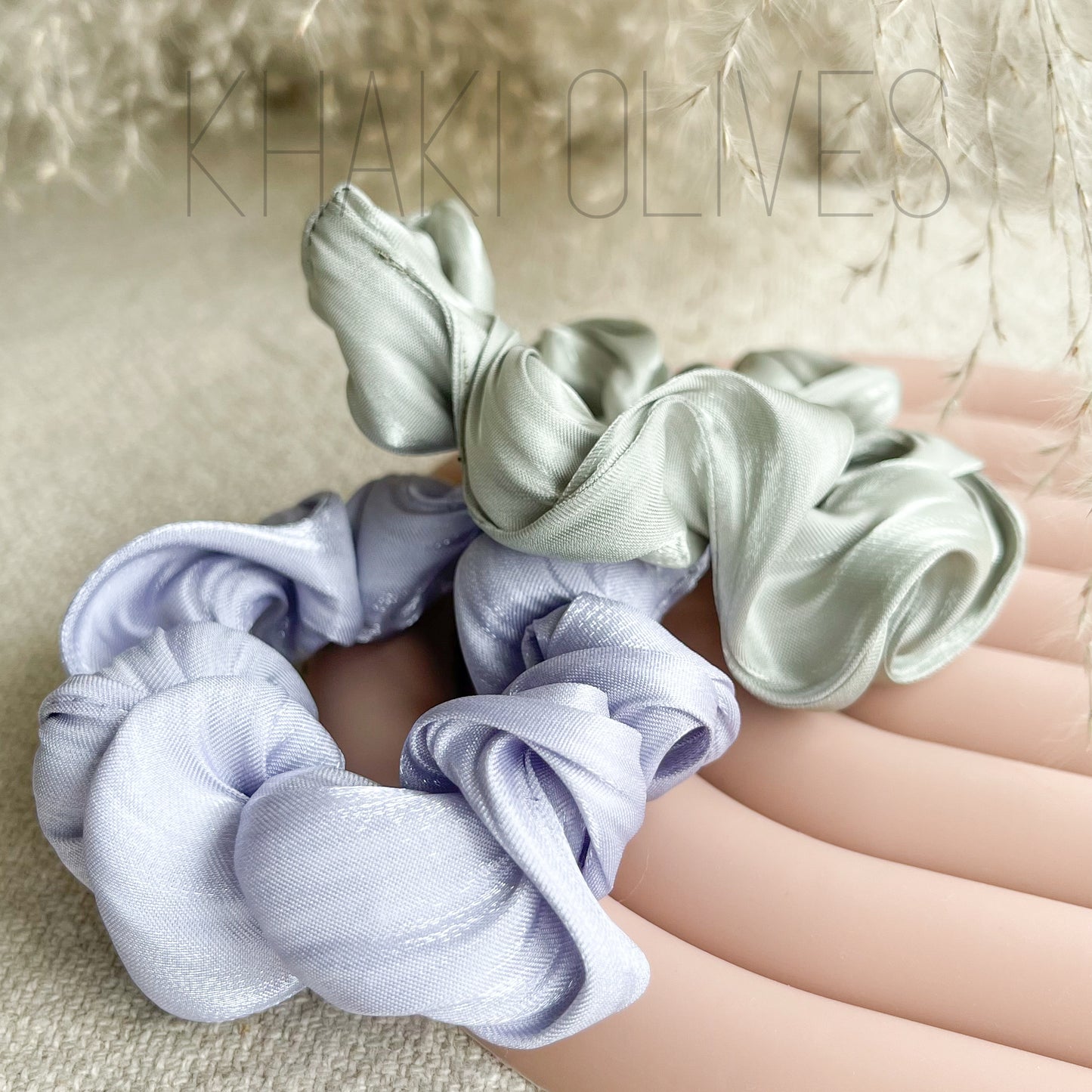 Satin Scrunchies - Shell Textured