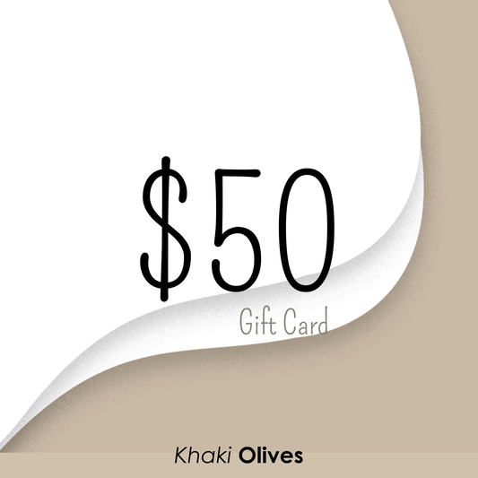 Khaki Olives e-Gift Card - $50